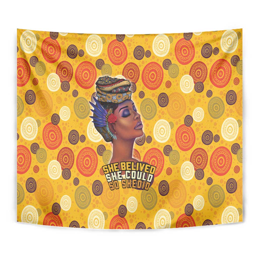 African She Believed Tapestry She Could So She Did - Wonder Print Shop