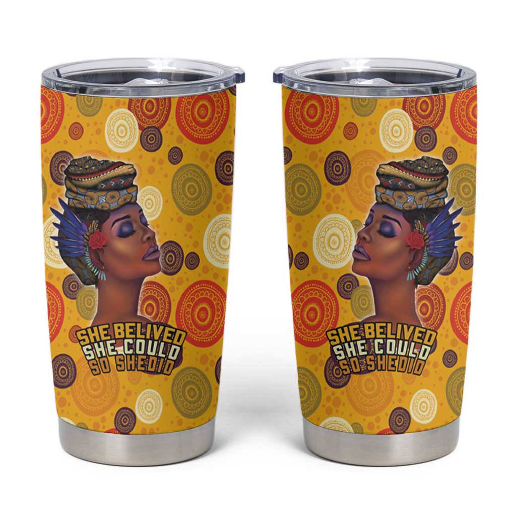 African She Believed Tumbler Cup She Could So She Did
