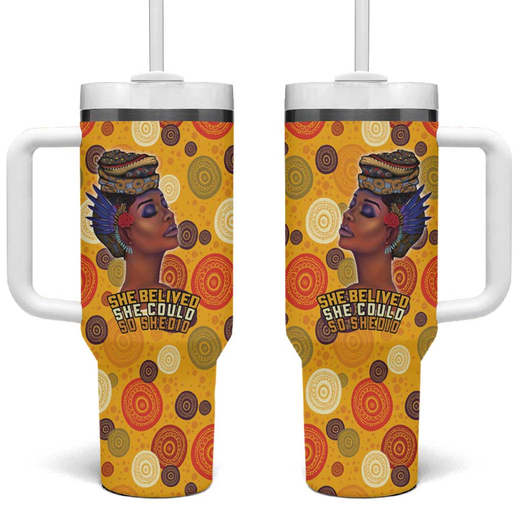 African She Believed Tumbler With Handle She Could So She Did