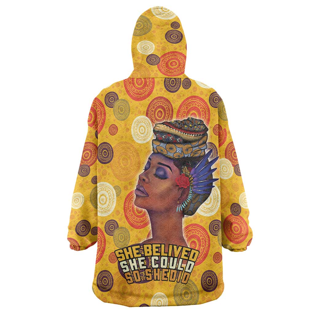 African She Believed Wearable Blanket Hoodie She Could So She Did - Wonder Print Shop