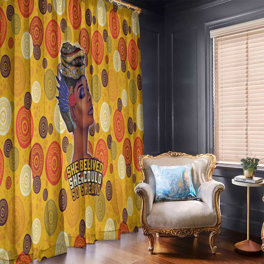 African She Believed Window Curtain She Could So She Did - Wonder Print Shop