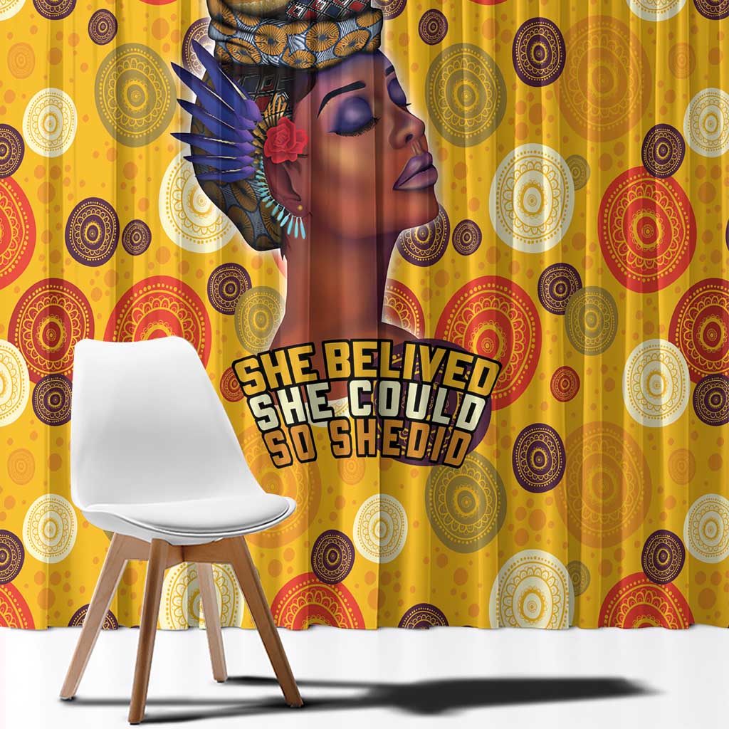 African She Believed Window Curtain She Could So She Did - Wonder Print Shop
