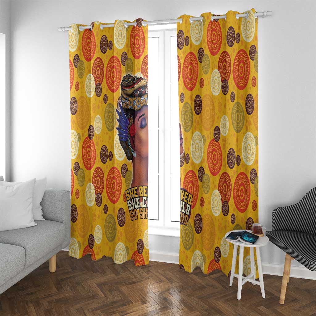 African She Believed Window Curtain She Could So She Did - Wonder Print Shop