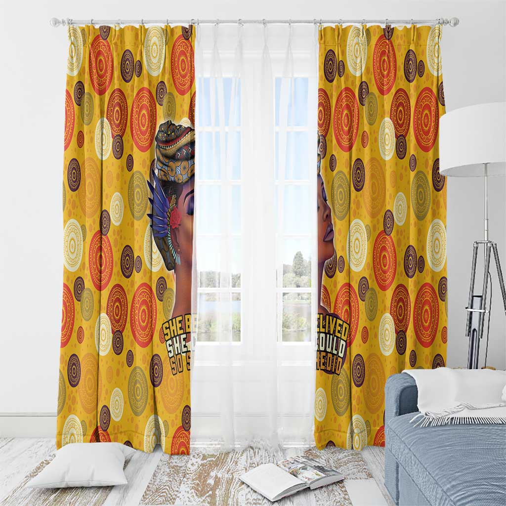 African She Believed Window Curtain She Could So She Did - Wonder Print Shop