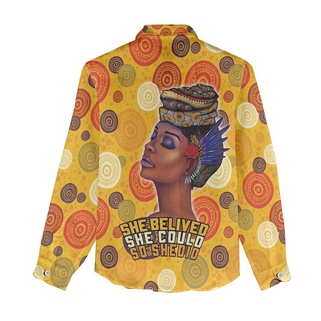 African She Believed Women Casual Shirt She Could So She Did - Wonder Print Shop