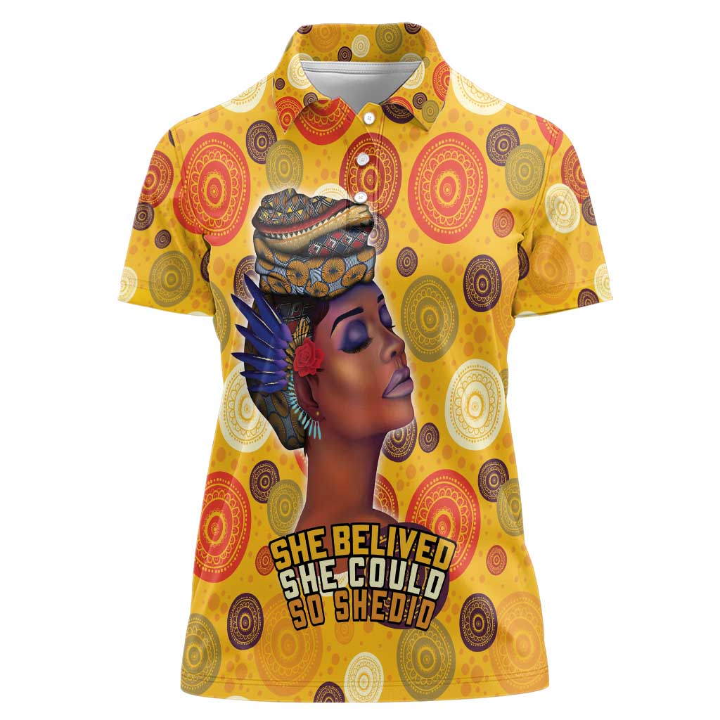 African She Believed Women Polo Shirt She Could So She Did - Wonder Print Shop