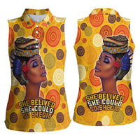 African She Believed Women Sleeveless Polo Shirt She Could So She Did - Wonder Print Shop