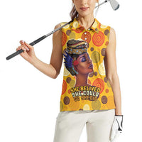 African She Believed Women Sleeveless Polo Shirt She Could So She Did - Wonder Print Shop
