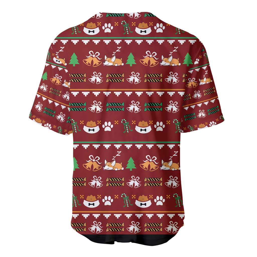 Funny Corgi Dog Baseball Jersey Merry CORGMAS Christmas - Wonder Print Shop