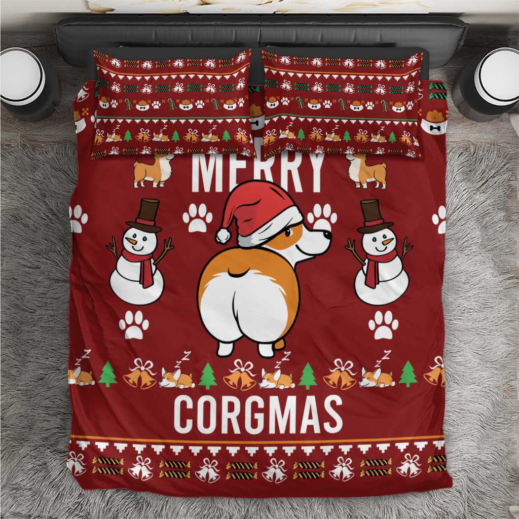 Funny Corgi Dog Bedding Set Merry CORGMAS Christmas - Wonder Print Shop