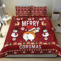 Funny Corgi Dog Bedding Set Merry CORGMAS Christmas - Wonder Print Shop