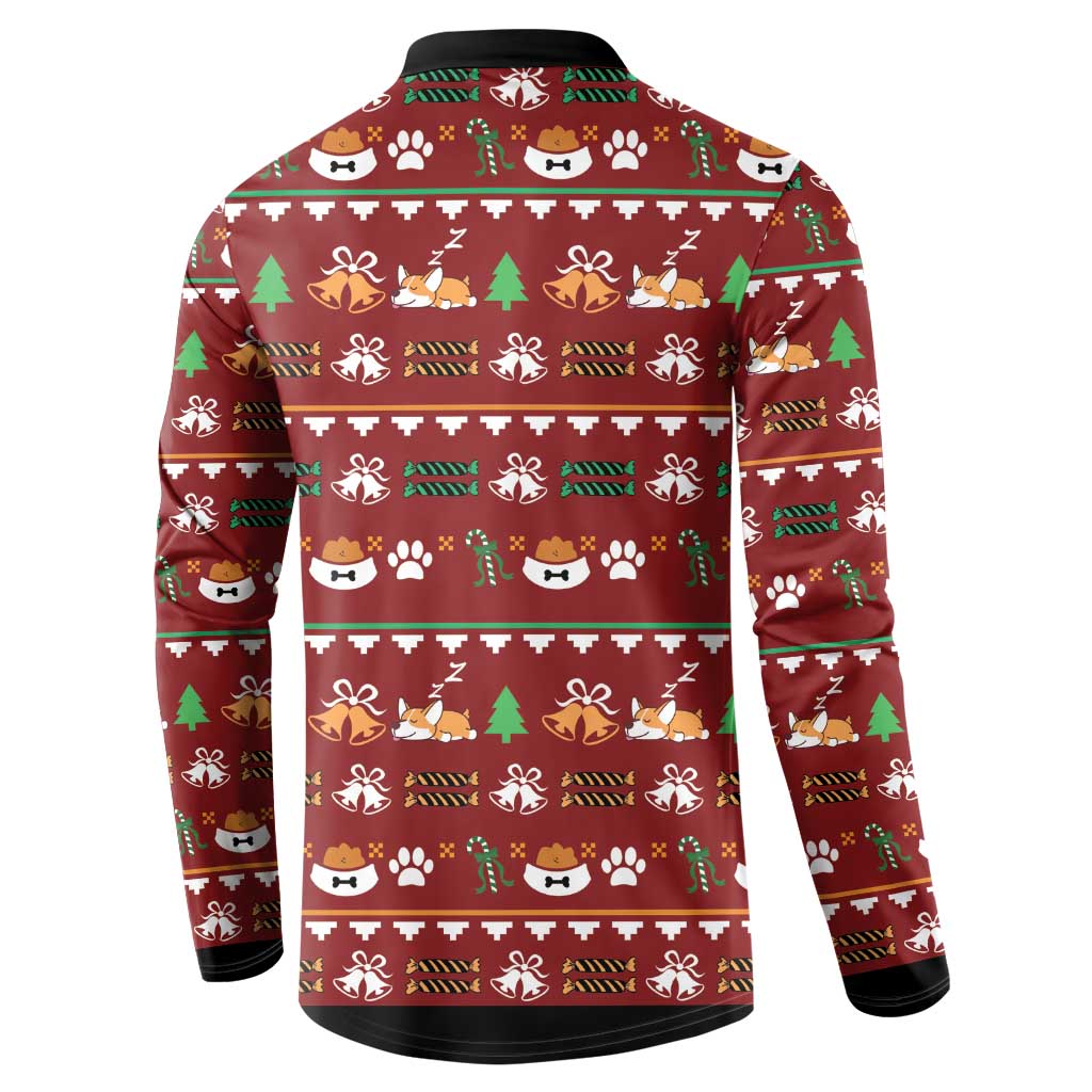 Funny Corgi Dog Button Sweatshirt Merry CORGMAS Christmas - Wonder Print Shop