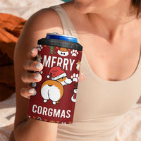 Funny Corgi Dog 4 in 1 Can Cooler Tumbler Merry CORGMAS Christmas - Wonder Print Shop