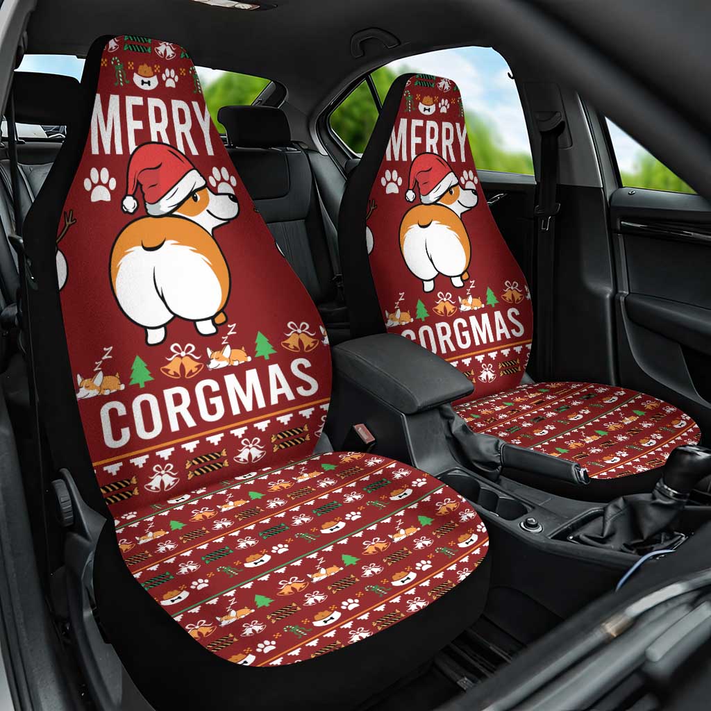 Funny Corgi Dog Car Seat Cover Merry CORGMAS Christmas - Wonder Print Shop