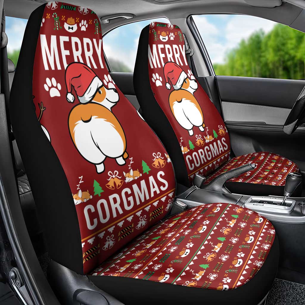 Funny Corgi Dog Car Seat Cover Merry CORGMAS Christmas - Wonder Print Shop