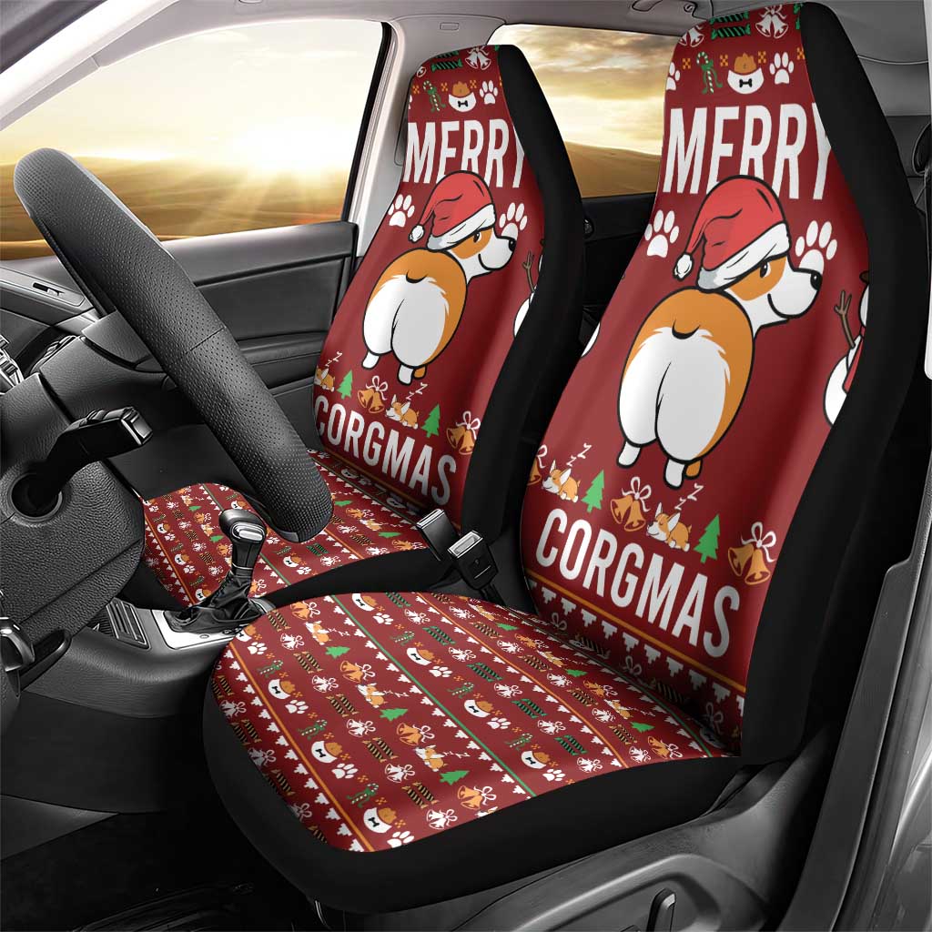 Funny Corgi Dog Car Seat Cover Merry CORGMAS Christmas - Wonder Print Shop