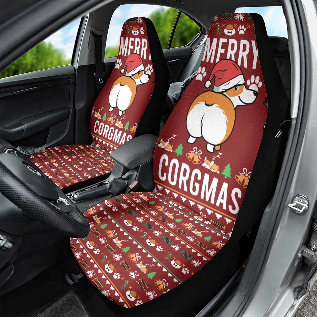 Funny Corgi Dog Car Seat Cover Merry CORGMAS Christmas - Wonder Print Shop