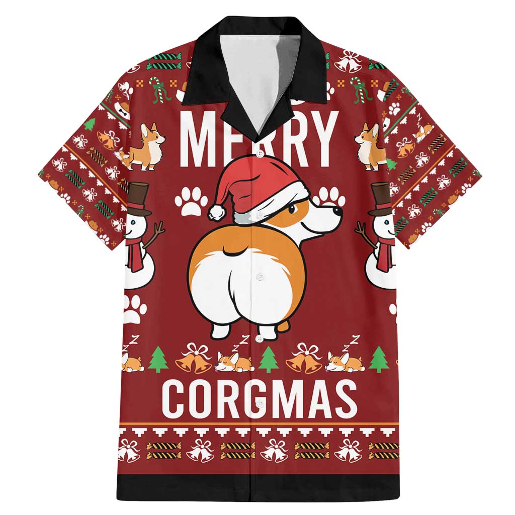 Funny Corgi Dog Family Matching Mermaid Dress and Hawaiian Shirt Merry CORGMAS Christmas - Wonder Print Shop