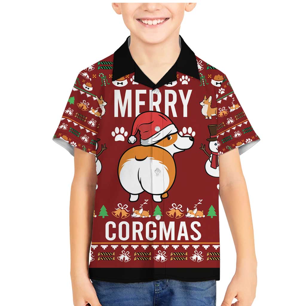 Funny Corgi Dog Family Matching Mermaid Dress and Hawaiian Shirt Merry CORGMAS Christmas - Wonder Print Shop