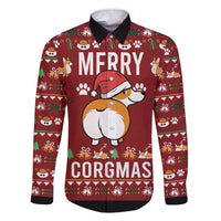 Funny Corgi Dog Family Matching Short Sleeve Bodycon Dress and Hawaiian Shirt Merry CORGMAS Christmas - Wonder Print Shop
