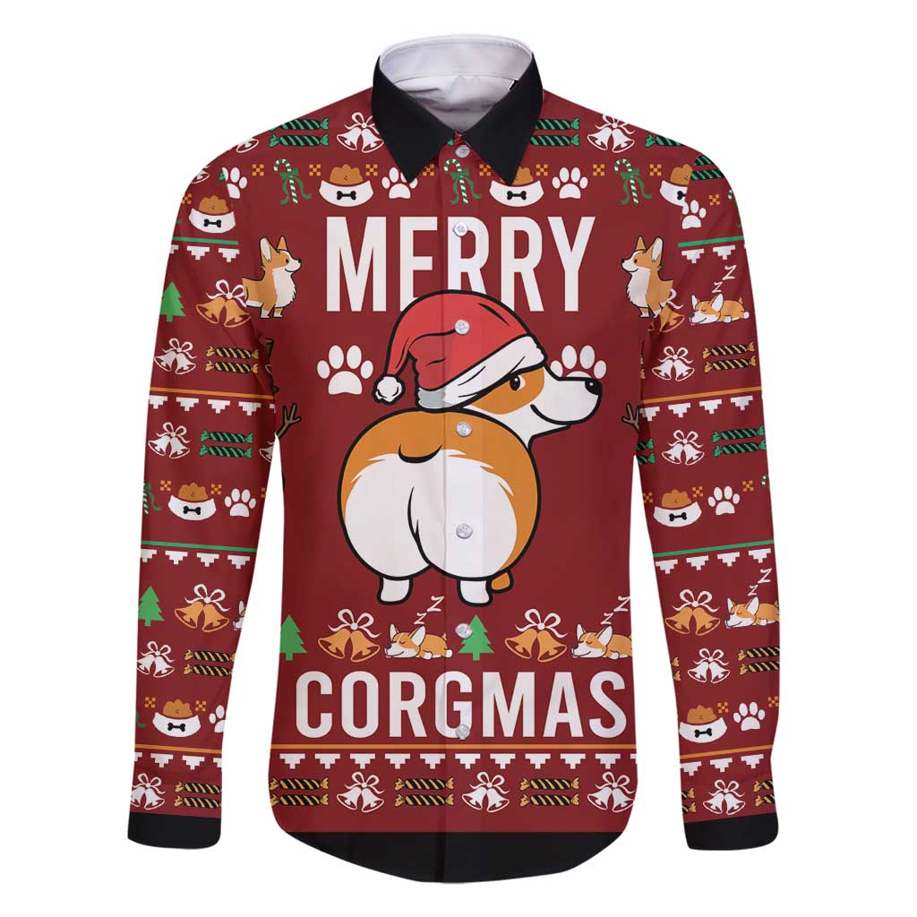 Funny Corgi Dog Family Matching Summer Maxi Dress and Hawaiian Shirt Merry CORGMAS Christmas - Wonder Print Shop