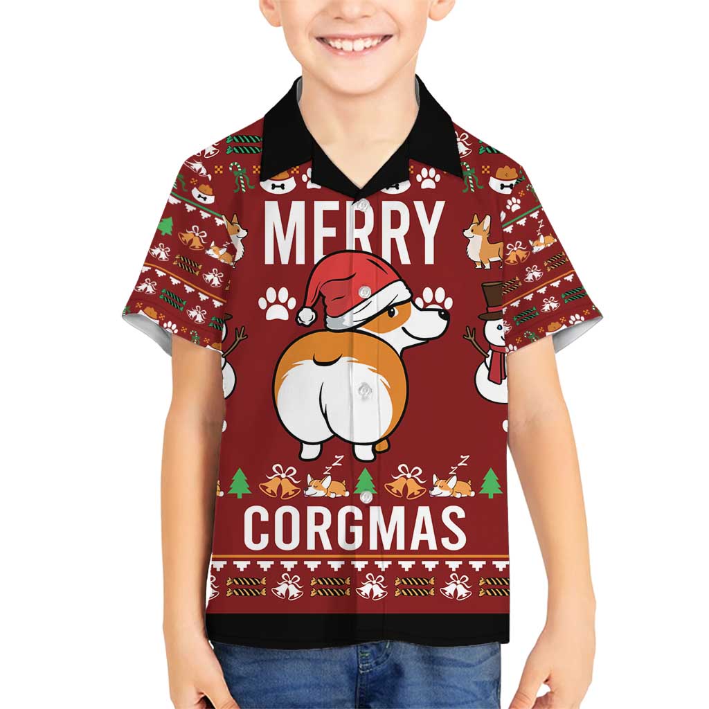 Funny Corgi Dog Family Matching Tank Maxi Dress and Hawaiian Shirt Merry CORGMAS Christmas - Wonder Print Shop