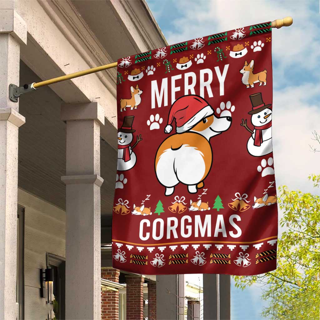 Funny Corgi Dog Garden Flag Merry CORGMAS Christmas - Wonder Print Shop