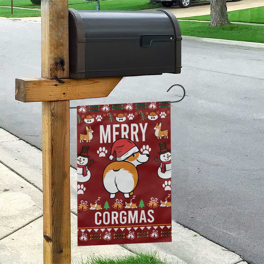 Funny Corgi Dog Garden Flag Merry CORGMAS Christmas - Wonder Print Shop