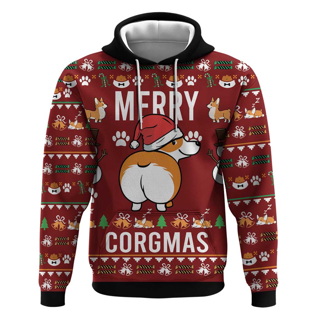 Funny Corgi Dog Hoodie Merry CORGMAS Christmas - Wonder Print Shop