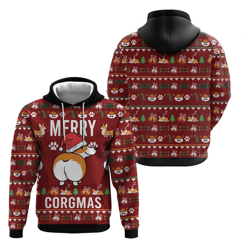 Funny Corgi Dog Hoodie Merry CORGMAS Christmas - Wonder Print Shop