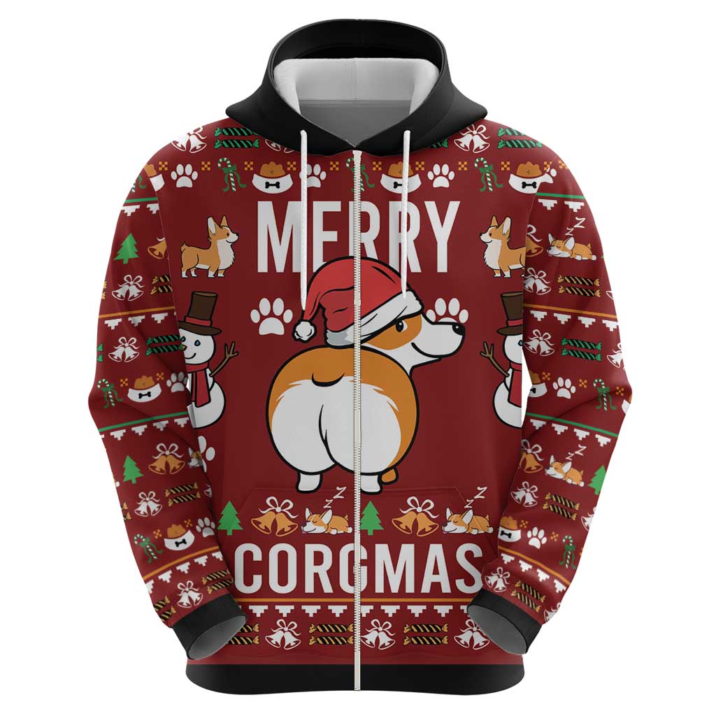 Funny Corgi Dog Hoodie Merry CORGMAS Christmas - Wonder Print Shop
