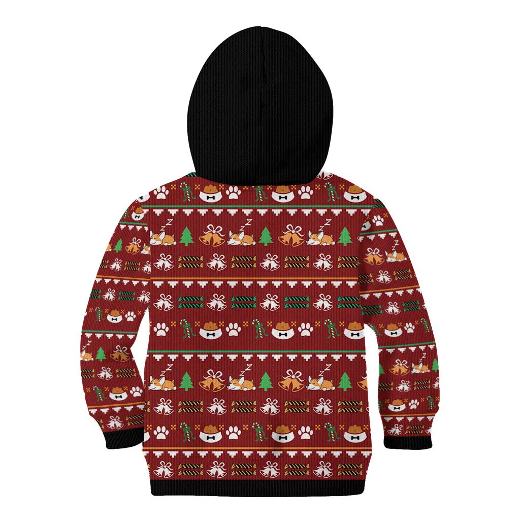Funny Corgi Dog Kid Hoodie Merry CORGMAS Christmas - Wonder Print Shop