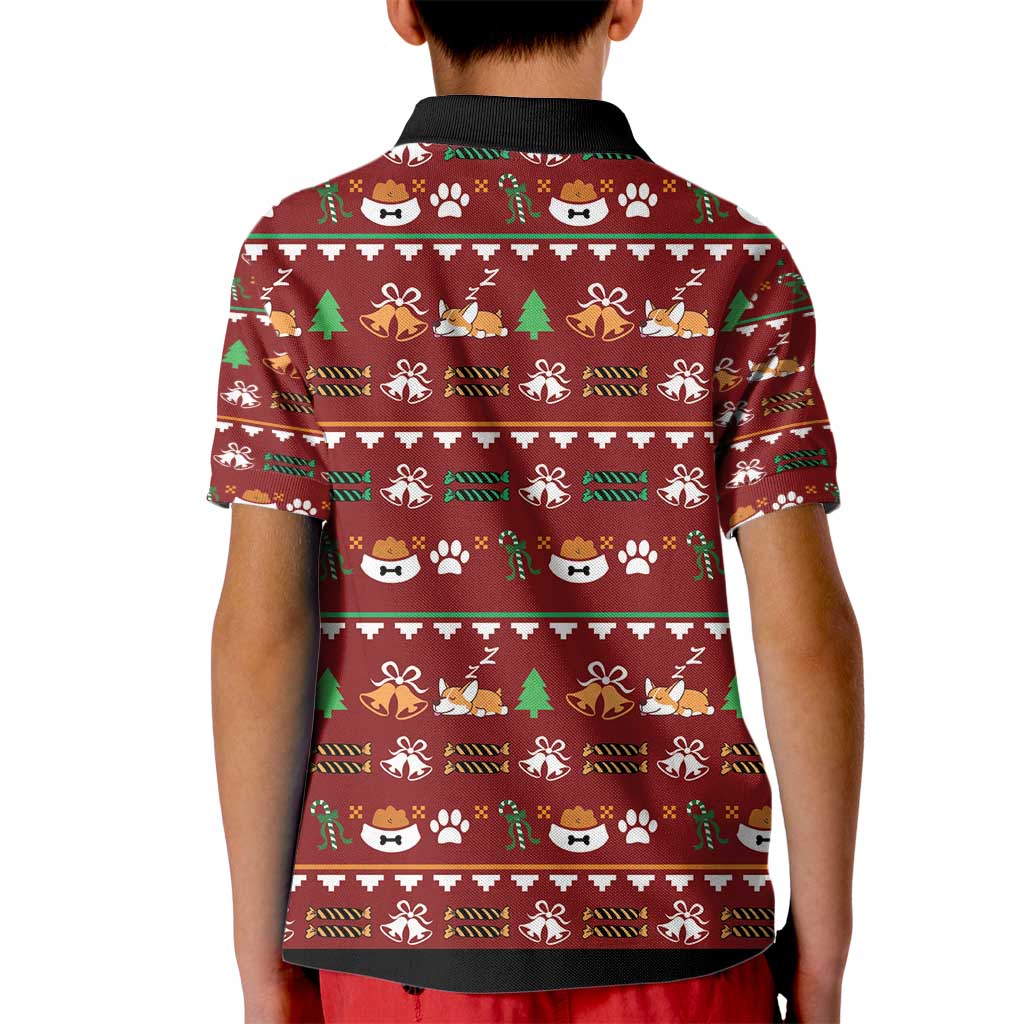 Funny Corgi Dog Kid Polo Shirt Merry CORGMAS Christmas - Wonder Print Shop
