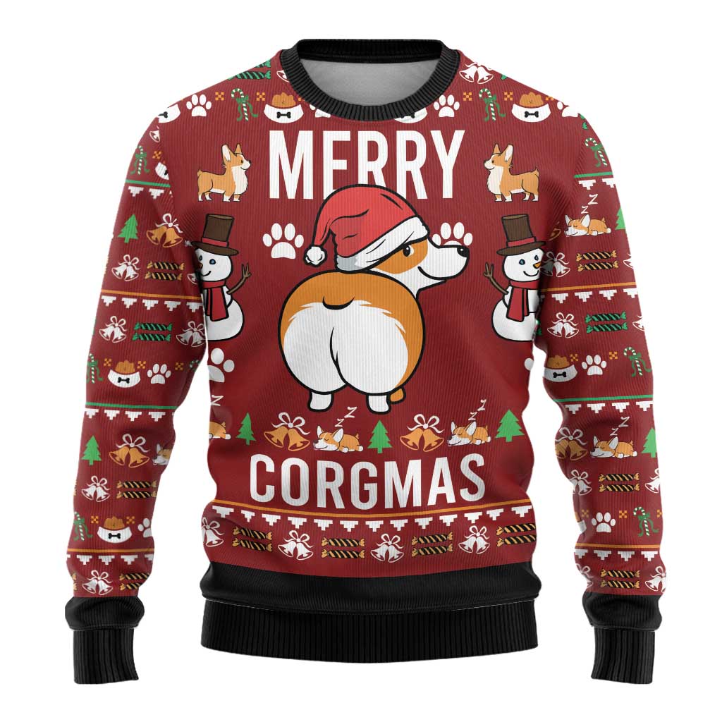 Funny Corgi Dog Ugly Christmas Sweater Merry CORGMAS Christmas - Wonder Print Shop