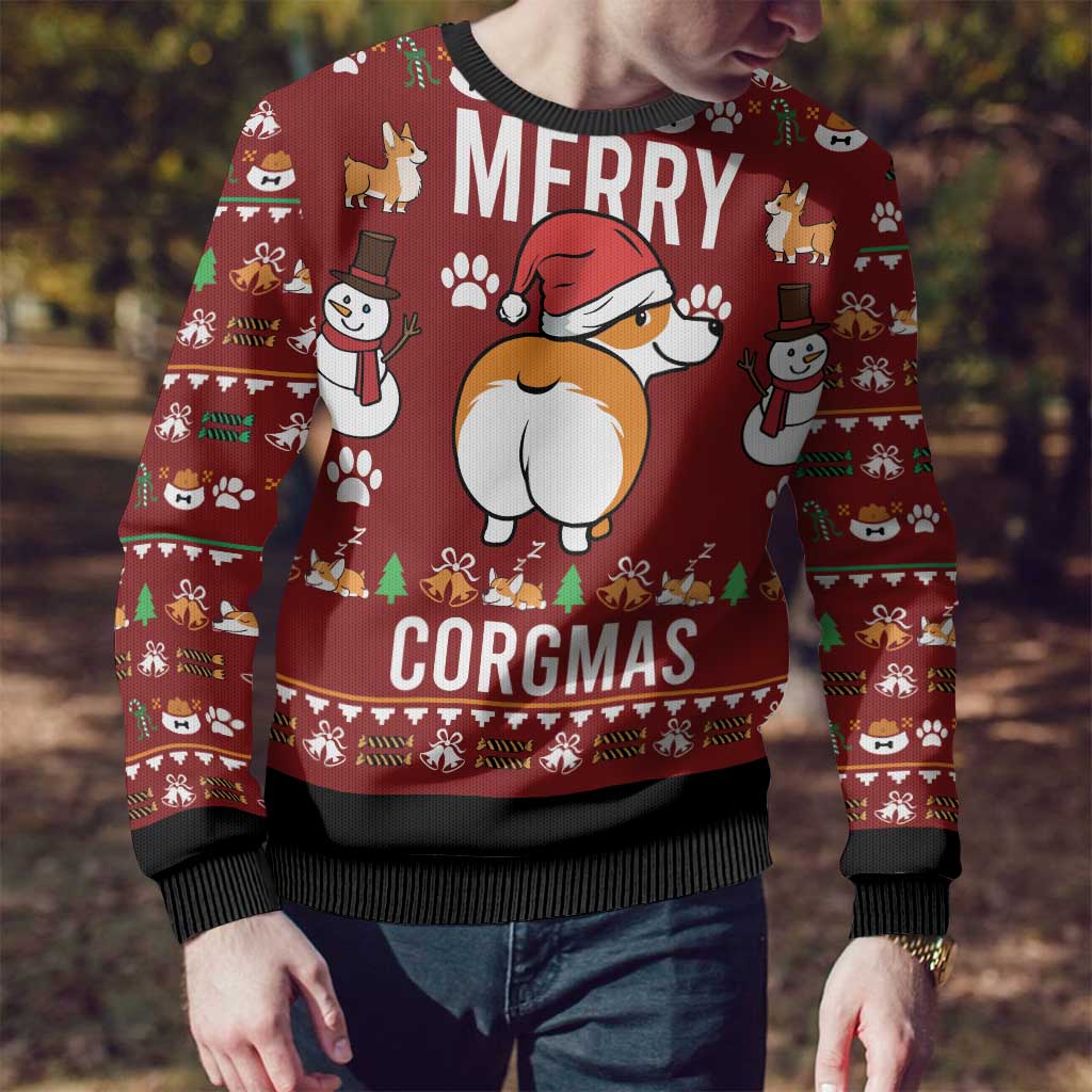 Funny Corgi Dog Ugly Christmas Sweater Merry CORGMAS Christmas - Wonder Print Shop