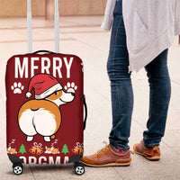 Funny Corgi Dog Luggage Cover Merry CORGMAS Christmas - Wonder Print Shop