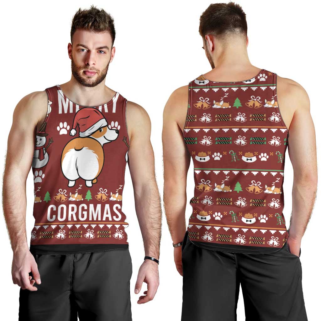 Funny Corgi Dog Men Tank Top Merry CORGMAS Christmas - Wonder Print Shop