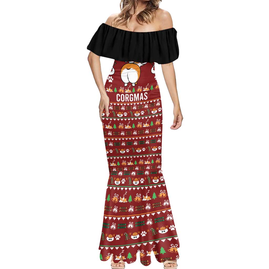 Funny Corgi Dog Mermaid Dress Merry CORGMAS Christmas - Wonder Print Shop