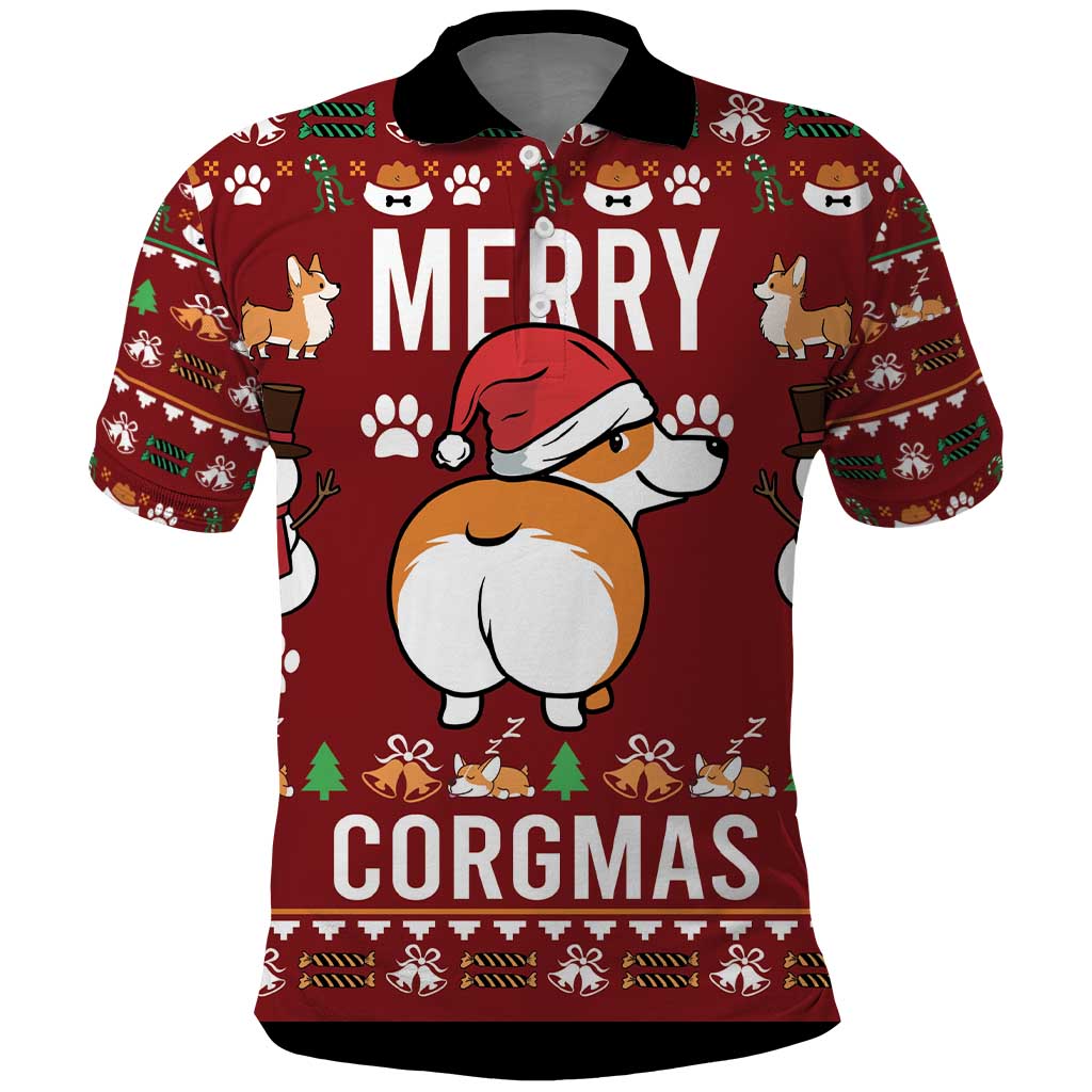Funny Corgi Dog Polo Shirt Merry CORGMAS Christmas - Wonder Print Shop