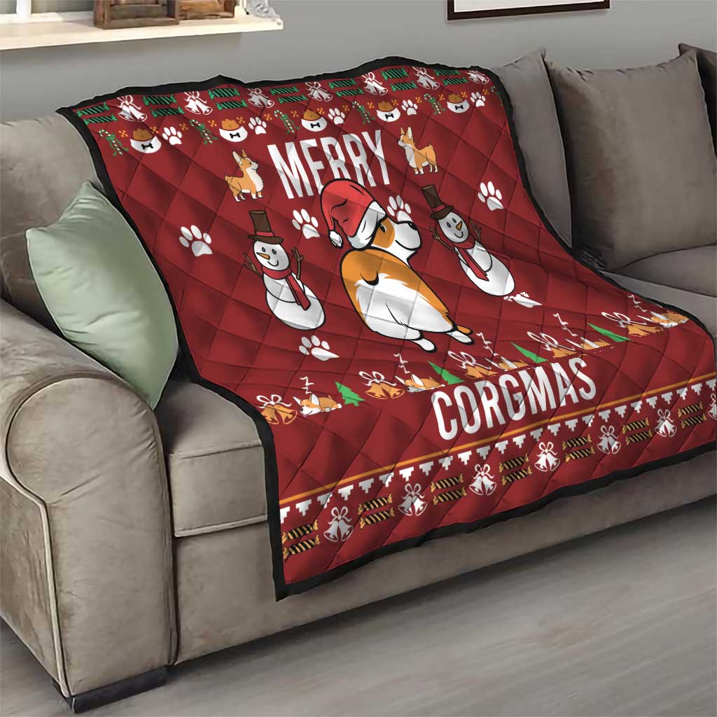 Funny Corgi Dog Quilt Merry CORGMAS Christmas - Wonder Print Shop