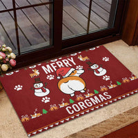Funny Corgi Dog Rubber Doormat Merry CORGMAS Christmas - Wonder Print Shop