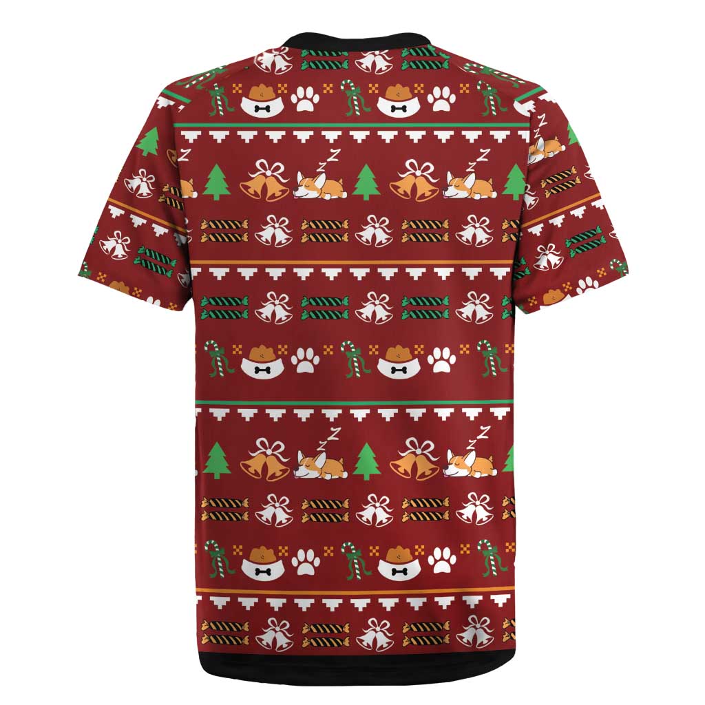 Funny Corgi Dog Rugby Jersey Merry CORGMAS Christmas - Wonder Print Shop