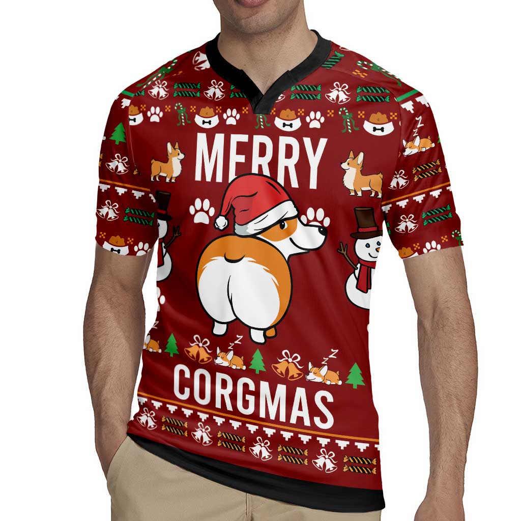 Funny Corgi Dog Rugby Jersey Merry CORGMAS Christmas - Wonder Print Shop