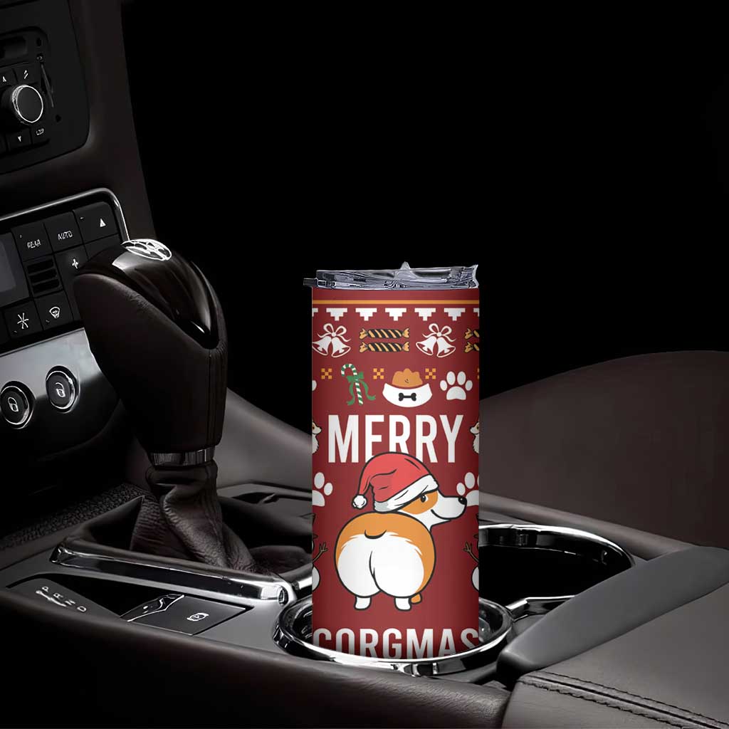 Funny Corgi Dog Skinny Tumbler Merry CORGMAS Christmas - Wonder Print Shop