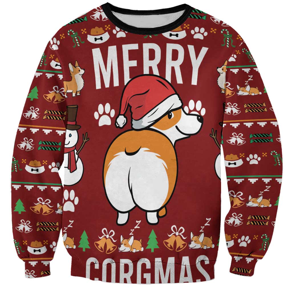 Funny Corgi Dog Sweatshirt Merry CORGMAS Christmas - Wonder Print Shop
