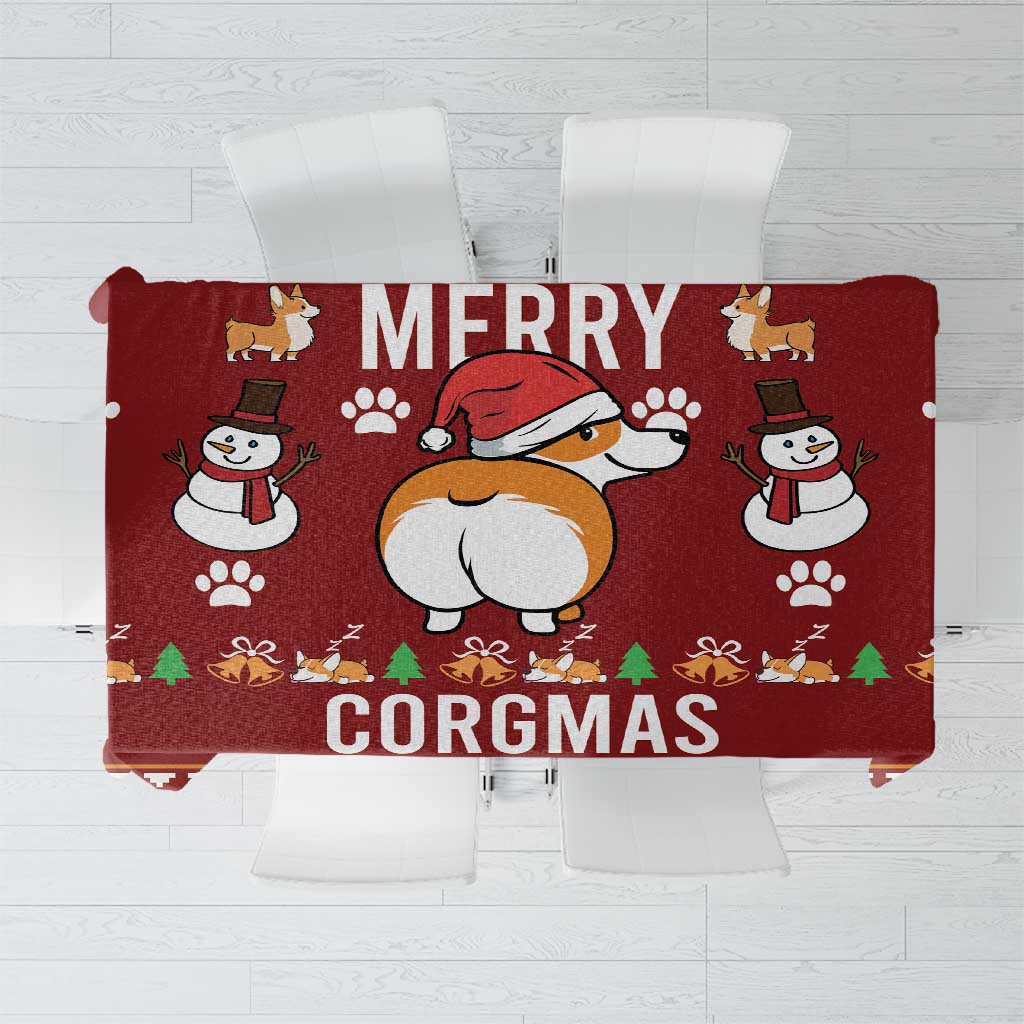 Funny Corgi Dog Tablecloth Merry CORGMAS Christmas - Wonder Print Shop