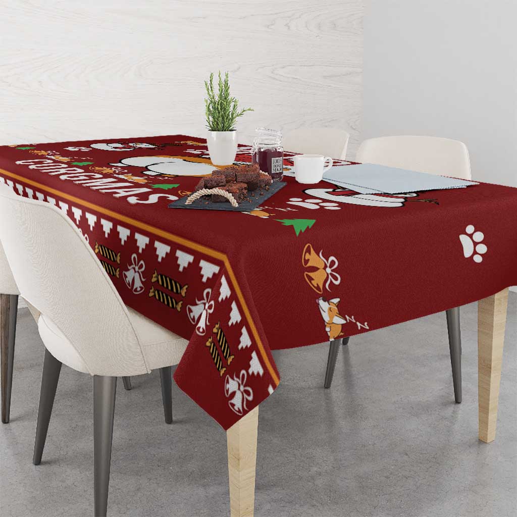 Funny Corgi Dog Tablecloth Merry CORGMAS Christmas - Wonder Print Shop