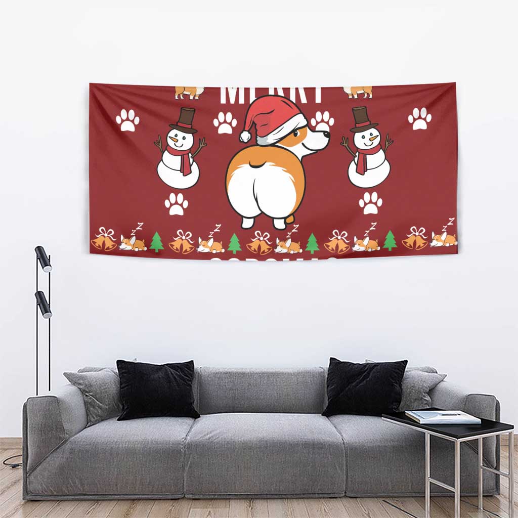 Funny Corgi Dog Tapestry Merry CORGMAS Christmas - Wonder Print Shop