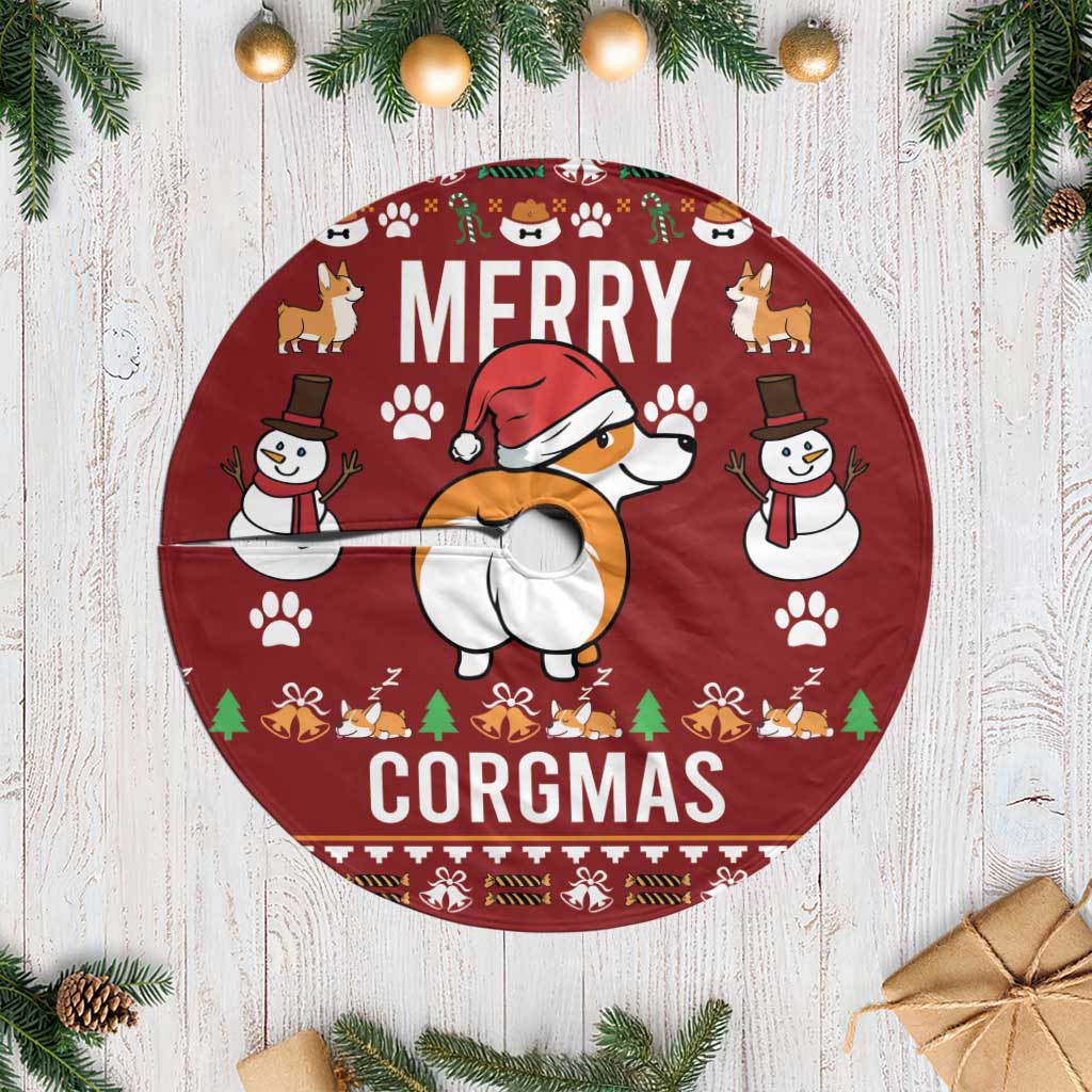 Funny Corgi Dog Tree Skirt Merry CORGMAS Christmas - Wonder Print Shop