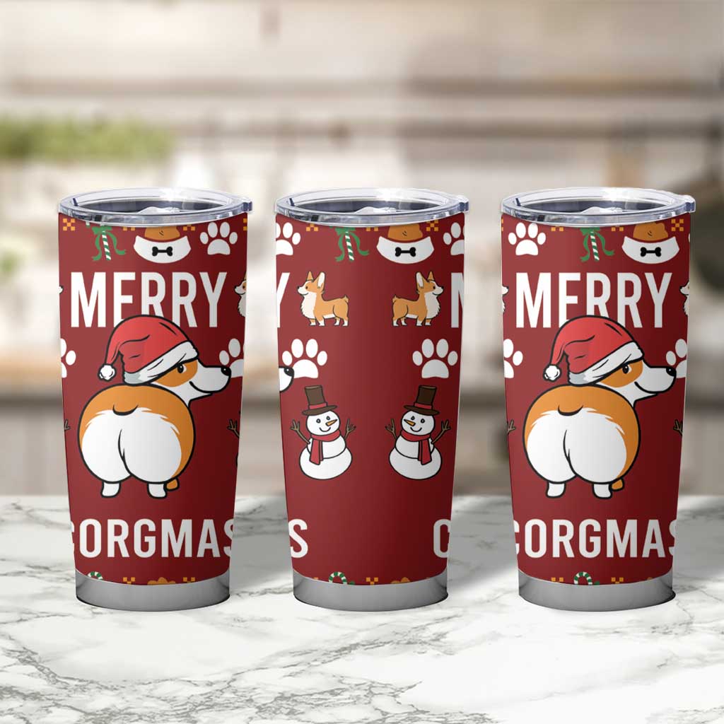 Funny Corgi Dog Tumbler Cup Merry CORGMAS Christmas - Wonder Print Shop